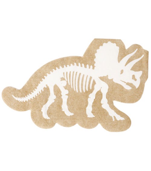 Kleine Shape-Servietten "Dino-Skelett" - 16 Stück