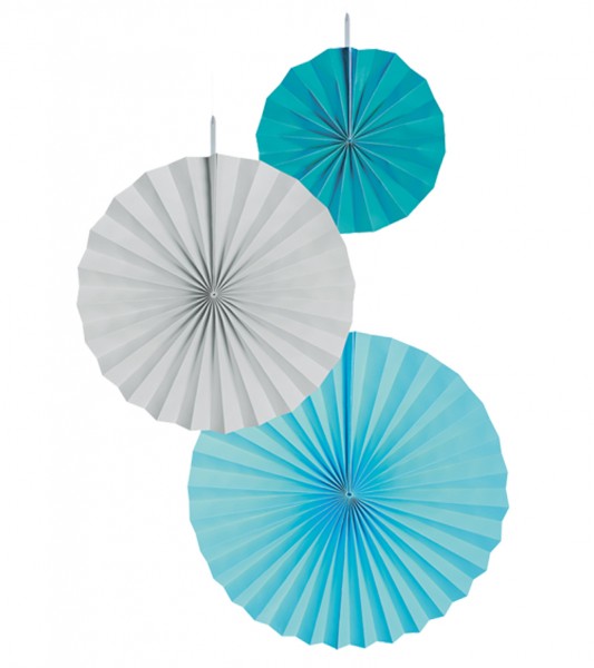 Papierfächer-Set "Farbmix Aqua" - 3-teilig