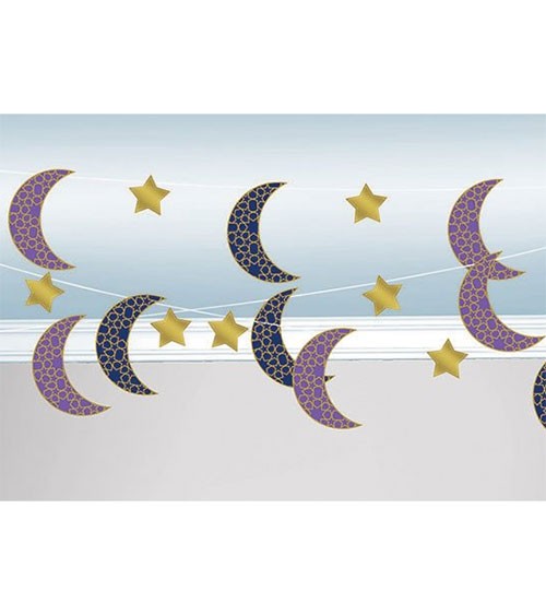 Ramadan-Girlande mit Monden und Sternen - 2,13 m