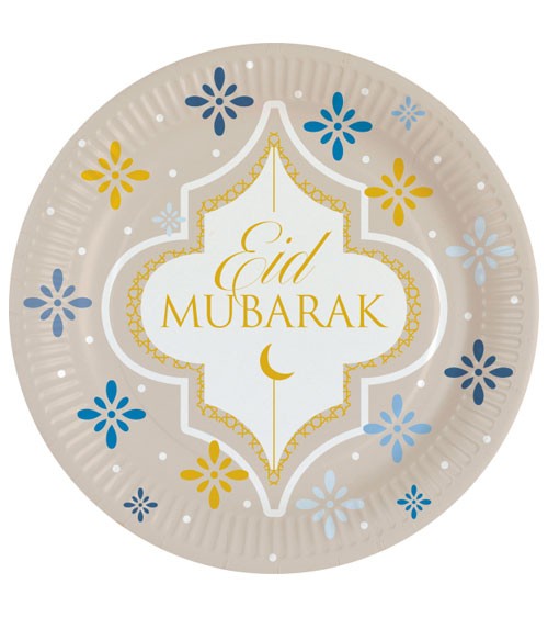 Pappteller "Eid Mubarak" - 8 Stück