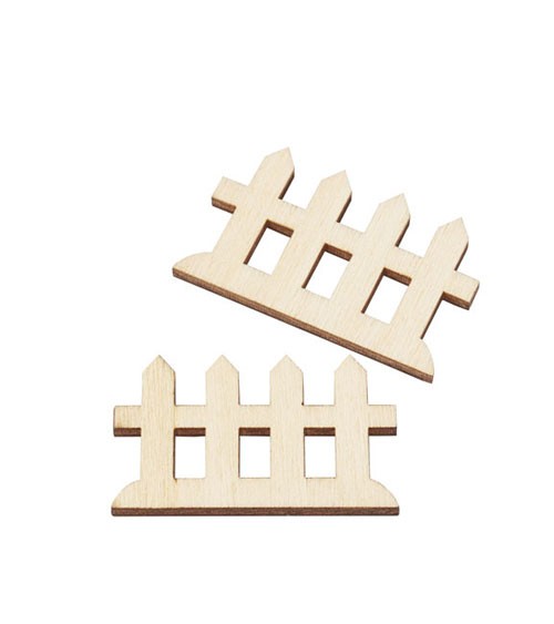 Mini-Zaun aus Holz - natur - 4 cm - 4 Stück