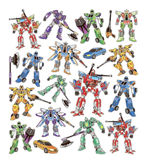 Sticker "Transformers" - mit Metallic-Effekt - 1 Bogen