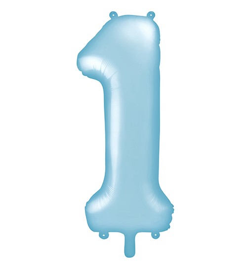 Supershape-Folienballon "1" - pastellblau - 86 cm
