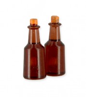 Braune Flaschen aus Kunststoff - 1:12 - 2 Stück