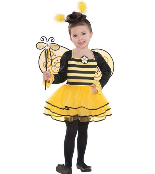 Kinderkostüm "Biene" mit Accessoires - Größe 104 - 4-teilig