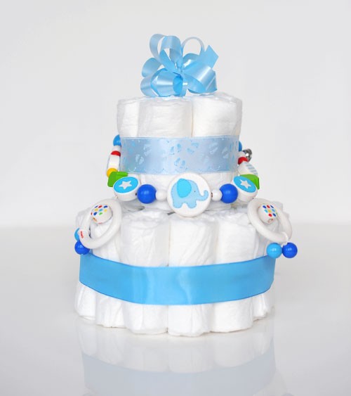 Windeltorte "Kleiner Elefant blau"