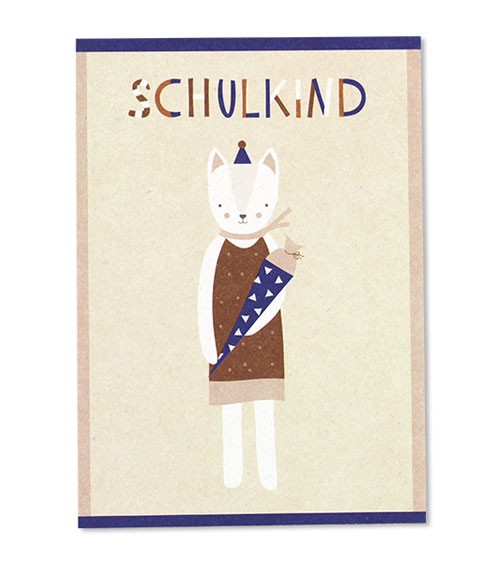 Postkarte "Schulkind" - Katze