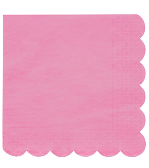 Servietten mit Wellenrand - candy pink - 20 Stück