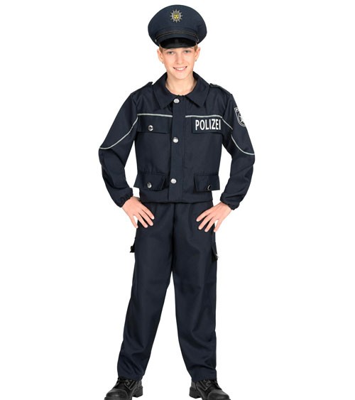 Kinderkostüm "Polizist" mit Mütze