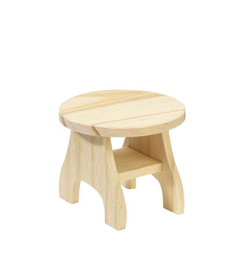 Kleiner Holztisch - rund - natur - 7 x 6 cm