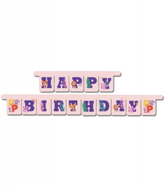 DIY Happy Birthday Girlande "Paw Patrol - Skye" - 3 m