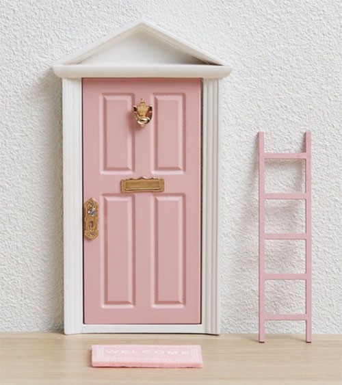 Magische Tür aus Holz mit Zubehör - rosa - 4-teilig