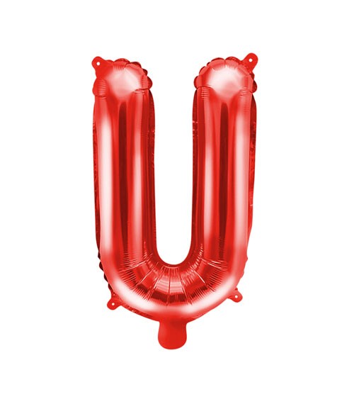 Folienballon Buchstabe "U" - rot - 35 cm