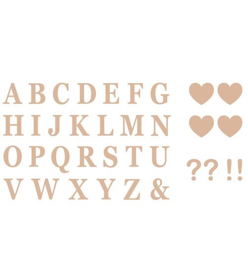 Sticker-Set "Alphabet" - metallic rosegold - 7,5 cm - 48-teilig