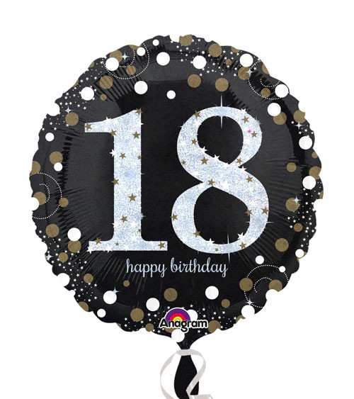 Runder Folienballon "Sparkling Celebration" - 18. Geburtstag