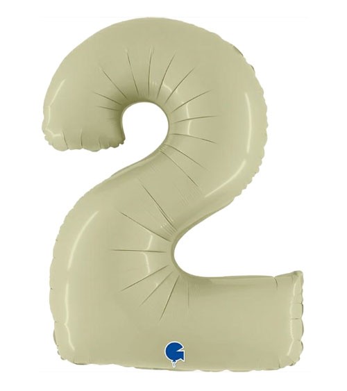 Folienballon Zahl "2" - satin olive - 102 cm