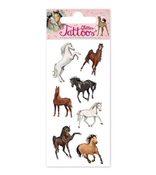 Glitter-Tattoos "Pferde" - 56 x 118 mm