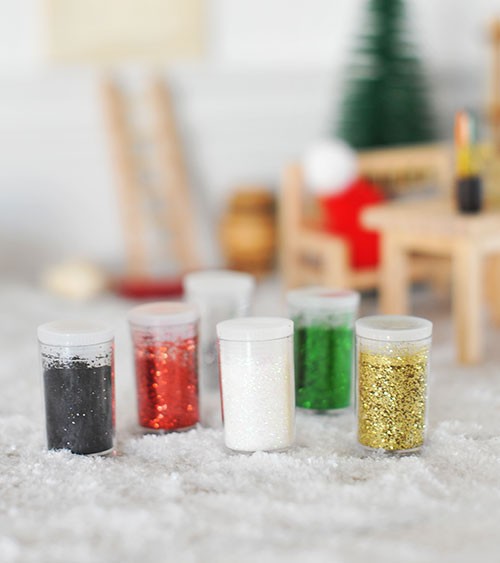 Deko-Glitter - Farbmix Weihnachten - 6 Dosen à 5 g
