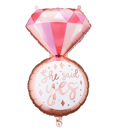 Supershape-Folienballon "Diamantring" - She said yes