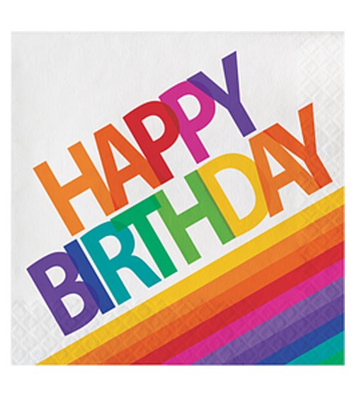Servietten "Rainbow" - Happy Birthday - 16 Stück