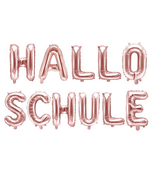 Folienballon-Set "Hallo Schule" - rosegold