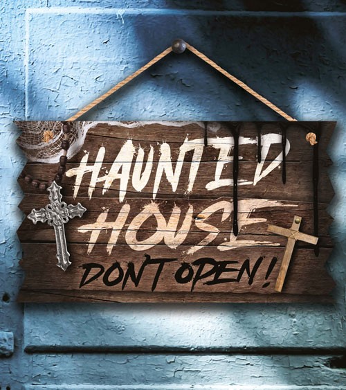 Schild "Haunted House" aus Kunststoff - 35 x 20 cm