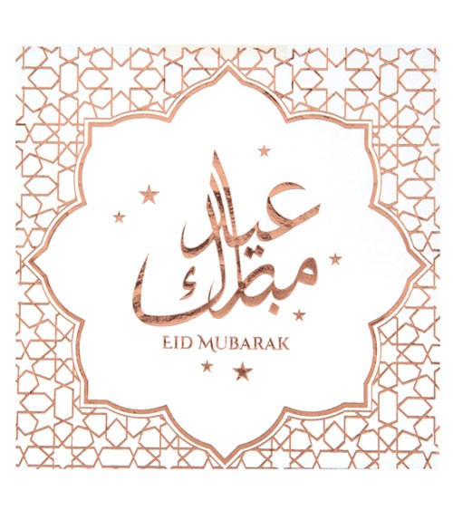 Servietten "Eid Mubarak" - rosegold - 20 Stück
