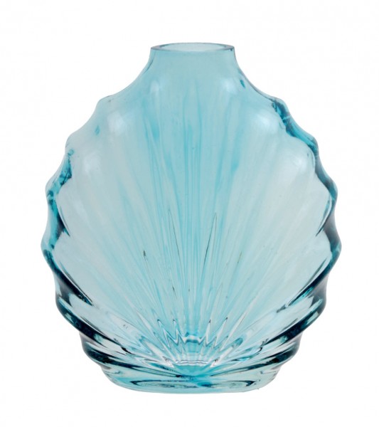 Muschel-Vase - blau - 8,5 x 9,5 cm