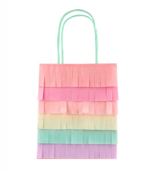 Papiertüten mit Fransen - pastell - 8 Stück