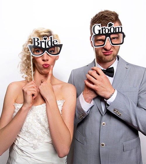 Photobooth-Brillen "Bride & Groom" - 2 Stück