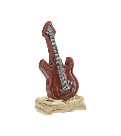 Mini Gitarre auf Buch aus Polyresin - 6 cm