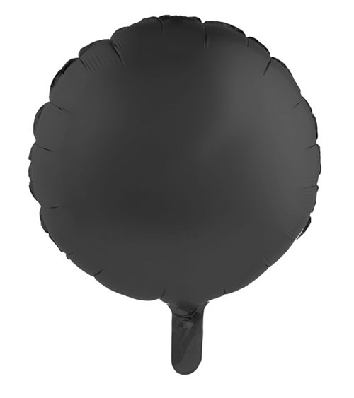 Runder Folienballon - matt schwarz - 46 cm