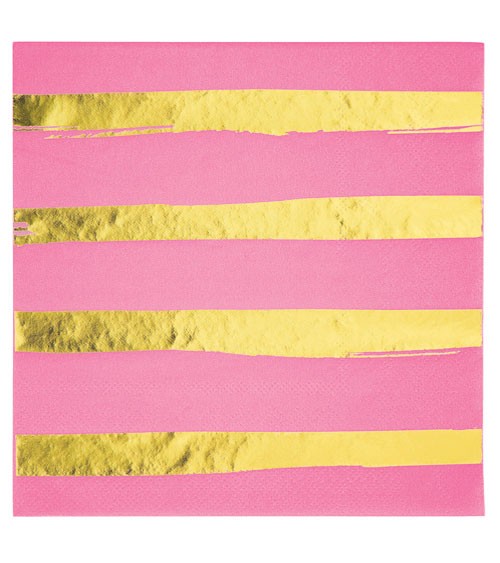 Servietten - candy pink/gold - 16 Stück
