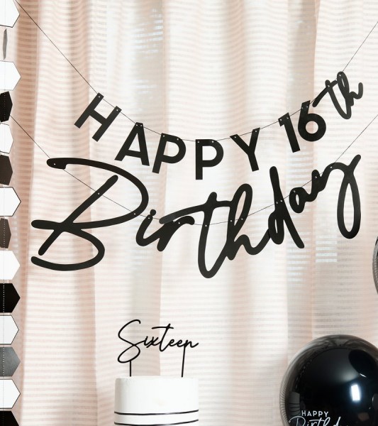 DIY Happy Birthday-Girlande - schwarz - 2 m