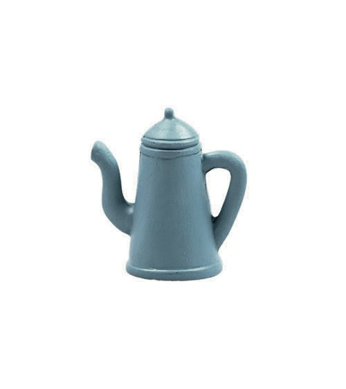 Mini Kaffeekanne aus Polyresin - blau - 4 cm
