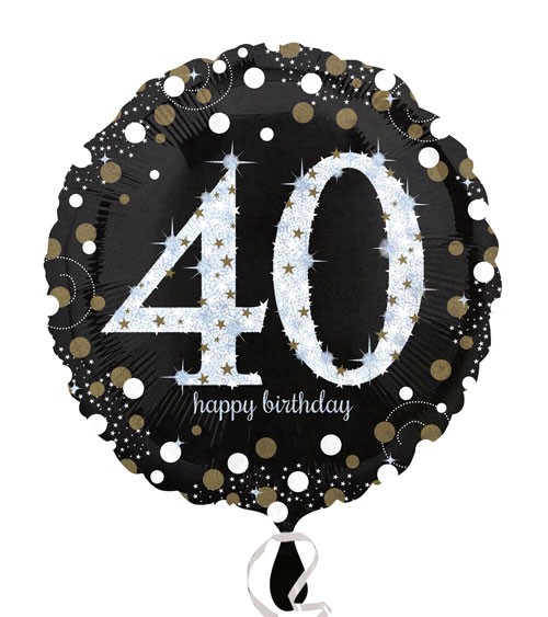 Runder Folienballon "Sparkling Celebration" - 40. Geburtstag