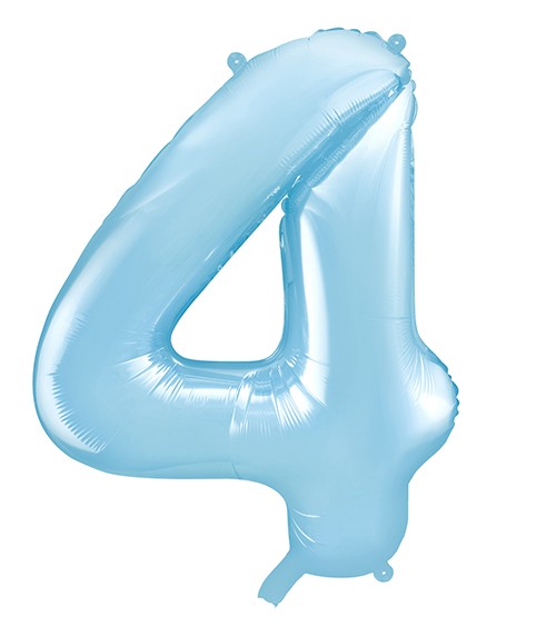Supershape-Folienballon "4" - pastellblau - 86 cm