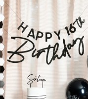 DIY Happy Birthday-Girlande - schwarz - 2 m