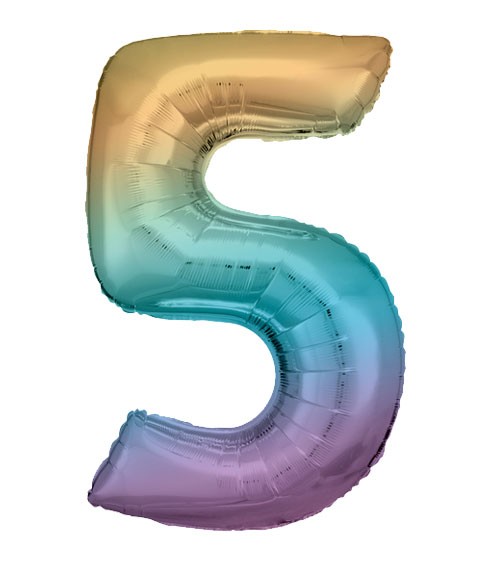 Supershape-Folienballon "5" - Rainbow - 83 cm