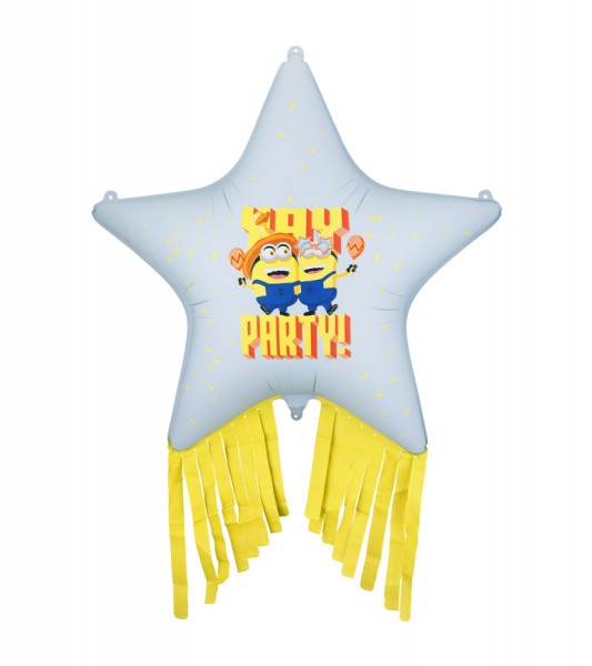 Stern-Folienballon mit Tasseln "Minions" - 79 x 76 cm