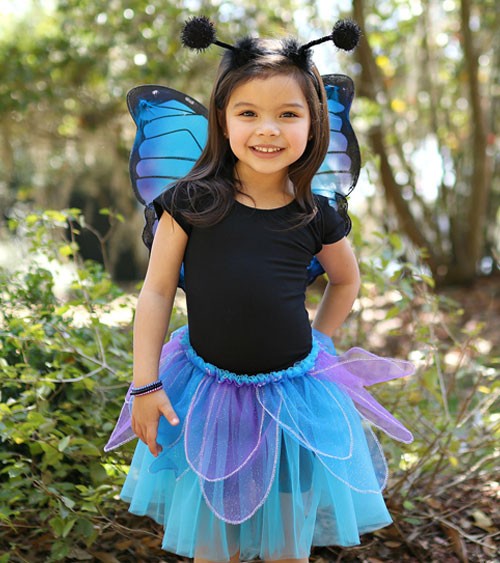 Schmetterlings-Kostüm-Set - blau - 4-6 Jahre