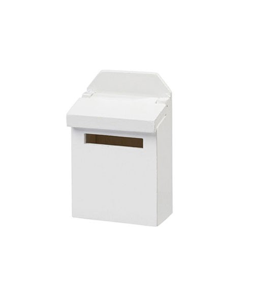 Kleiner Briefkasten aus Holz - weiß - 4,6 x 6,9 cm