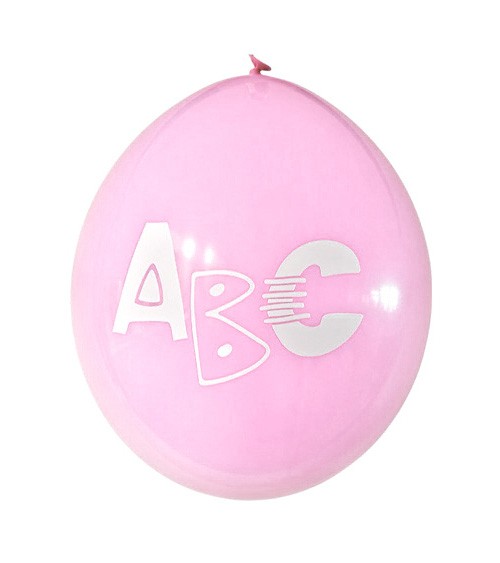 Luftballons "ABC" - rosa - 10 Stück