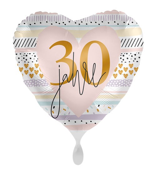 Herz-Folienballon "Creamy Blush" - 30. Geburtstag