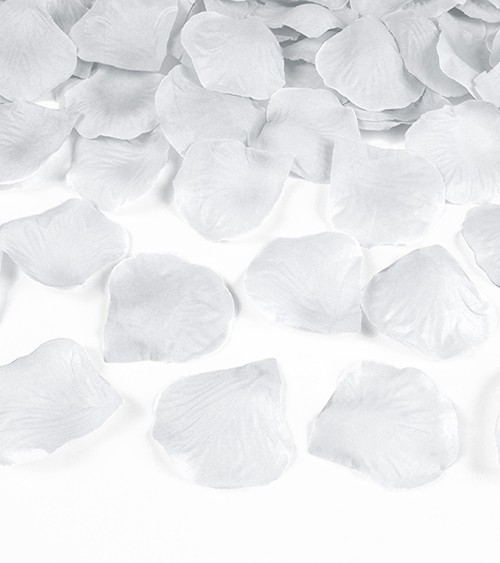 Rosenblätter aus Stoff - silber metallic - 100 Stück