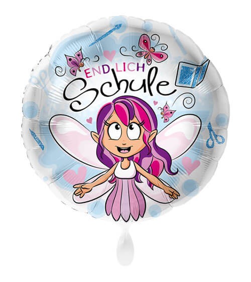 Folienballon mit Fee "Endlich Schule"