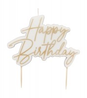 Happy Birtdhay-Kuchenkerze - gold - 11,5 x 8 x 1 cm