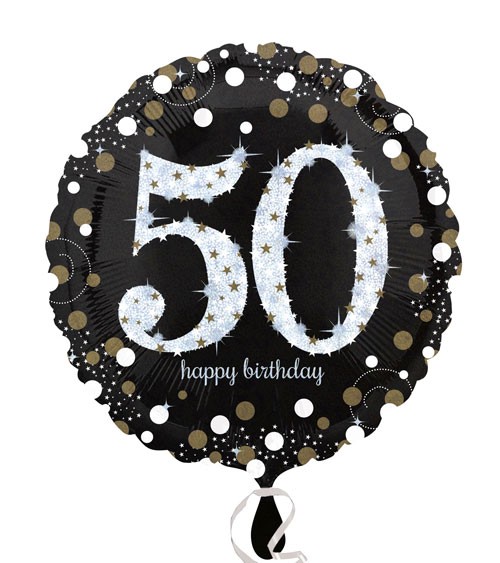 Runder Folienballon "Sparkling Celebration" - 50. Geburtstag