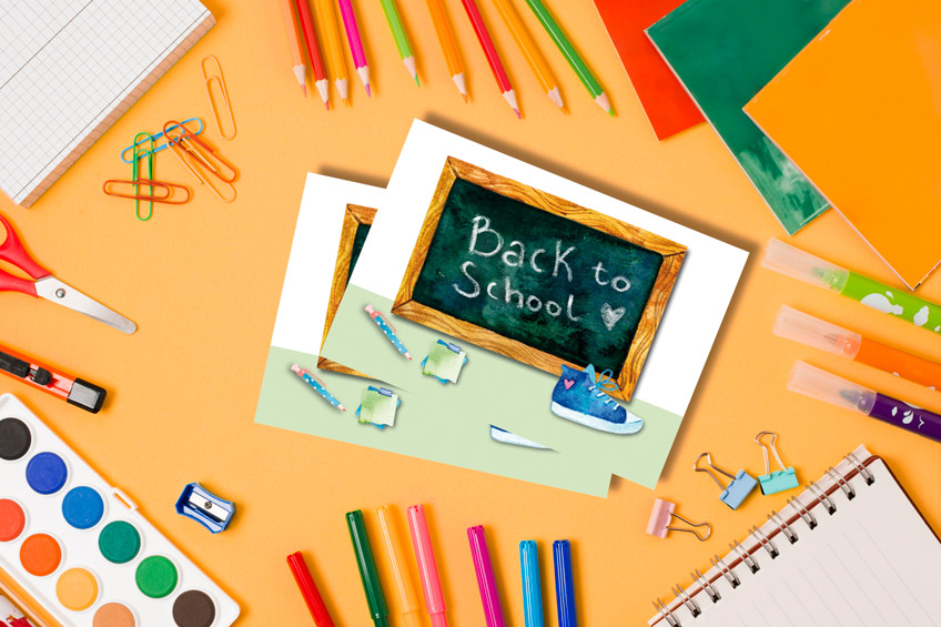 Hol dir unsere Back-to-School-Postkarte als Freebie zum Gratisausdruck