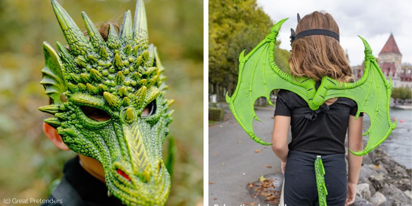 Verkleidung als gefährlicher Drache bestehend aus Maske, Flügeln und Schweif (c) Great Pretenders Verkleidung als gefährlicher Drache bestehend aus Maske, Flügeln und Schweif (c) Great Pretenders
